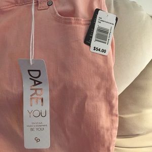 Light pink skinny jeans